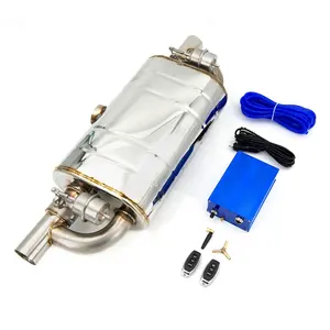 Universal T Shape Car Exhaust Pipe Vacuum Pump Variable Valve Mufflers Remote control One Inlet Two Outlet 51MM 63MM 76MM