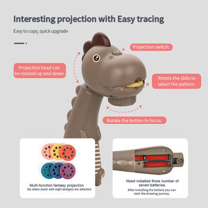 教育技术投影仪光恐龙磁性画板桌玩具带水彩笔ABS塑料8.5英寸 - Product Image 3