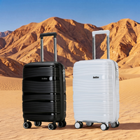 Valises trolley de luxe en PP rigide de haute qualité avec 4 roues, doublure légère en polyester et ensembles de voyage