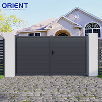 Puerta Corredera Automática Eléctrica de Metal Moderna para Exteriores, de Aluminio, para Entrada Principal de Casa, Jardín, con Diseño de Control Remoto