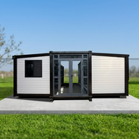Maison préfabriquée extensible à double aile, durable et haut de gamme, avec balcon, pour complexe hôtelier de luxe et studio privé