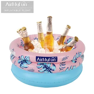 Custom Water Party Opblaasbare Ijsemmer Koeler Drijft Opblaasbare Ijs Bier Fles Koeler Lade