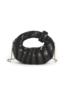 Bell 2025 New Fashion Vintage <b>Sequin</b> Gold Square Evening <b>Bag</b> Chain Magnetic Closure Sparkling Party Clutch Crossbody Boutique - Product Image 5