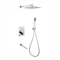 Système de pommeau de douche cUPC Ensemble de douche encastré à effet pluie mural Ensemble de colonne de douche thermostatique