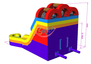 Thương mại Nhà máy tốt Giá Hot bán ngoài trời đơn giản dân cư Inflatable đôi Lane trượt nước trượt với hai hồ bơi - Product Image 5