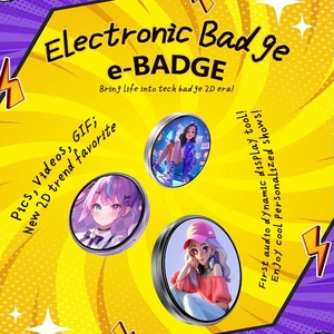 Badge électronique intelligent OEM direct usine, écran tactile IPS 1,7 pouces, vidéo dynamique, pour cosplay, fans d'anime, cadeau pour étudiants - Product Image 3