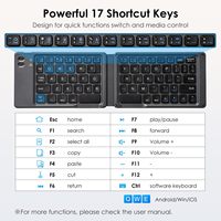 Keyboard Mini Lipat Elektronik Portabel Bahasa Khusus Keyboard Lipat Satu Tangan Nirkabel Keyboard Mekanik Gaming