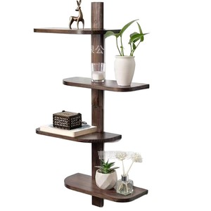 Wooden <b>Wall</b> <b>Mounted</b> <b>Shelf</b> 4 Tier 31.9in H Floating Storage Rack For Living Room Home Decor - Product Image 2