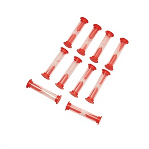 Minuteur sablier pour enfants, design moderne, 1/3/5 minutes, en ABS, verre et tubes PVC, fait main, écologique et durable - Product Image 4