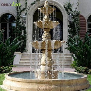 Cascate della fontana di acqua di pietra grigia di piccola dimensione di arte astratta moderna - Product Image 4