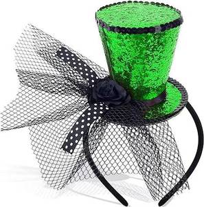 Diadema Decorativa con Lentejuelas para Disfraz de Halloween, Aro para el Cabello con Sombrero para Fiestas y Cosplay, para Festivales - Product Image 2