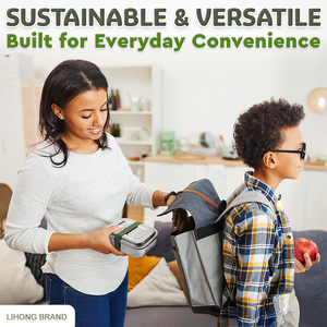 LIHONG Contenitore per Pranzo in Acciaio Inox a 3 Scomparti, 27oz, Ermetico, per Alimenti, Adatto a <span class=keywords><strong>Microonde</strong></span>/Lavastoviglie/Congelatore, per Lavoro - Product Image 6
