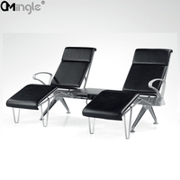 Chaise de repos VIP luxueuse pour aéroport, fauteuil inclinable pour aéroport, siège de terminal avec table basse et prise de courant