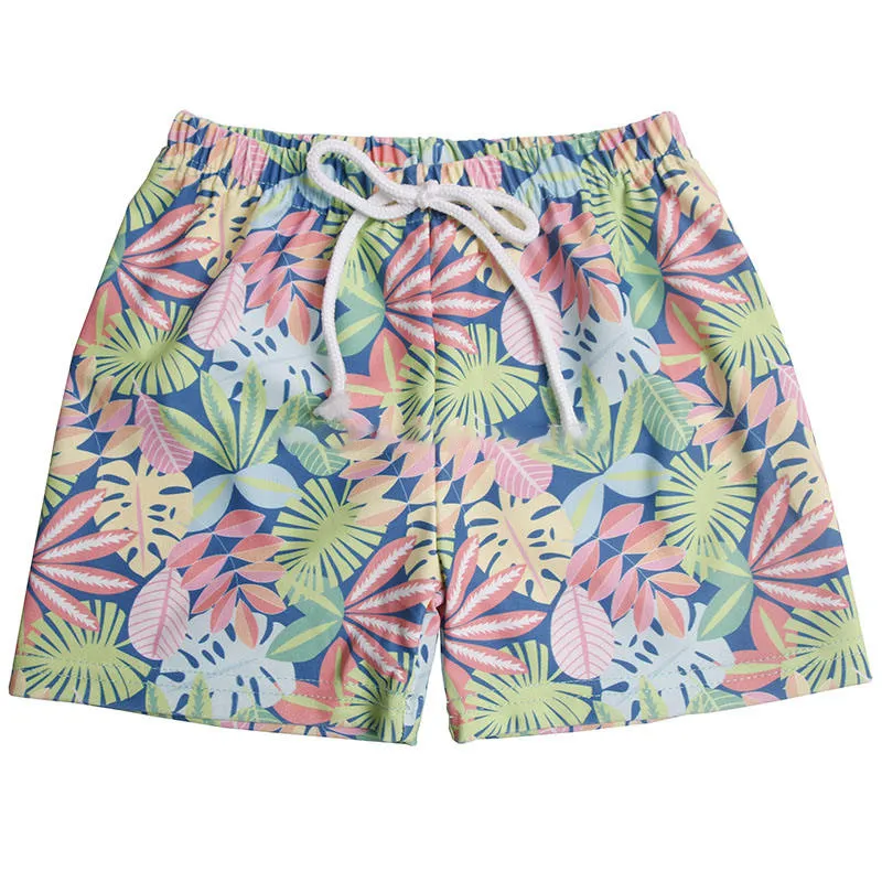 Custom Print Boys Swim Trunk Shorts with Tie Summer Swimwear Beach Fashion Men Quick Dry Holiday Custom Kids Board Shorts