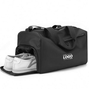 กระเป๋าออกกำลังกายกันน้ำแบบมีซิปสำหรับทุกเพศ พร้อมช่องใส่รองเท้า - กระเป๋าเดินทางแบบดัฟเฟิลสำหรับเดินทางช่วงสุดสัปดาห์หรือค้างคืน - Product Image 1