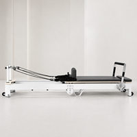 AUGER Reformer de Pilates Commercial Pliant en Aluminium, Équipement de Fitness Portable pour Entraînement du Core à Domicile et en Studio