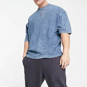 Camisetas de Algodón Grueso para Hombre, Lavado Ácido, Estilo Urbano, Vintage, Lavado a la Piedra, Personalizadas con Logotipo al por Mayor - Product Image 4