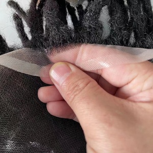 Perruque Afro Courte pour Hommes Américains, Dreads Naturels, Fausses Locks, Topper en Cheveux Indiens Remy, Dreadlocks, Toupees Africaines en Dentelle - Product Image 2