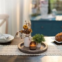 Plateau de rangement en bois sculpté de style américain, rustique, à double niveau, multifonctionnel, pour cuisine, salon, table à manger, chambre à coucher