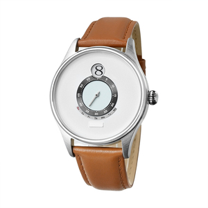 OEM Minimal Dial One Watch Hand Men Quartz Timepiece Premium Leather Band Day <b>Calendar</b> Dual Display For Business Daily Wear - Product Image 2