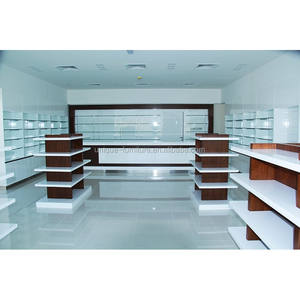 Étagères et présentoirs de <span class=keywords><strong>pharmacie</strong></span> modernes en bois massif <span class=keywords><strong>avec</strong></span> éclairage LED pour les magasins médicaux des centres commerciaux - Mobilier commercial de haute qualité - Product Image 1