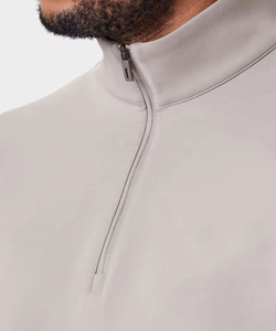 Pull de <span class=keywords><strong>golf</strong></span> à manches longues en maille tricotée à fermeture éclair 1/<span class=keywords><strong>4</strong></span>, en polyester 250g, tissu éponge français, couleur unie, séchage rapide, personnalisé pour homme - Product Image 4