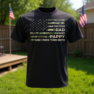 T-shirt pour papa et grand-père, design drapeau militaire, cadeau pour la fête des pères pour grand-père - Product Image 3