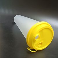 SP2689 Gobelets rigides en plastique PP de qualité alimentaire de 1000 ml (32 oz) à grande capacité, transparents et sablés, avec couvercles, personnalisables