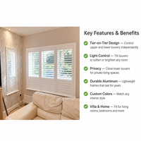 Volets Persiennes en Aluminium Sur Mesure, Design Étages Superposés, Lames Orientables, Contrôle de la Lumière, Protection de l'Intimité pour la Maison Américaine
