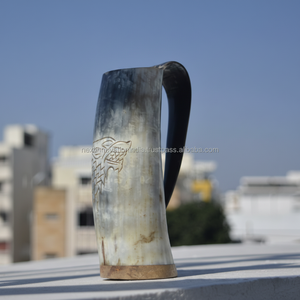 Véritable Viking Tasse à chope en acier inoxydable de haute qualité Couvercle de style américain Logo personnalisable Tasse à café polie Artisanat naturel - Product Image 1