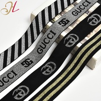 Chine prix d'usine ceinture élastique personnalisée double face velours lettre Jacquard haute élastique sous-vêtements sangle vêtements sangle