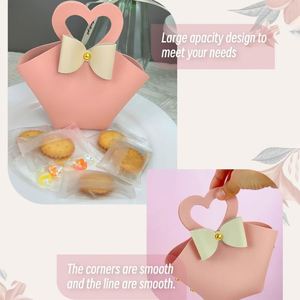 Mini Bolsas de Regalo para Dulces con Asa, Bolsas de Regalo en Forma de Corazón con Lazo Coqueto - Product Image 3
