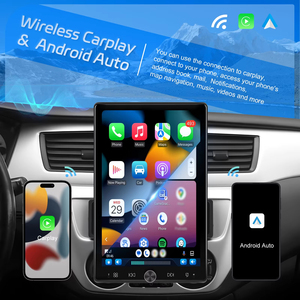 Podofo 10.4 Inch 1 Din <b>Car</b> MP5 <b>Player</b> Wireless CarPlay Android Auto Rotated IPS Vertical Screen USB/AUX/TF SWC MIC Autoradio - Product Image 2