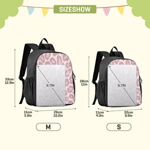 pink Leopard Print Customized <b>Lightweight</b> Simple Style Fashionable Casual Zipper Waterproof Polyester <b>Backpack</b> - Product Image 2