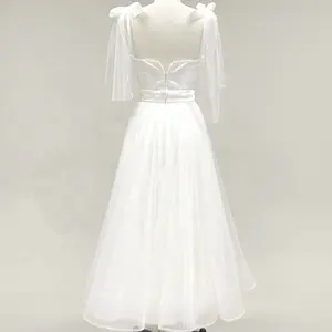 فستان لوصيفة العروس, فستان قصير بسيط من قماش الساتان والدانتيل لحفلات الزفاف ، متوفر باللون الفضي