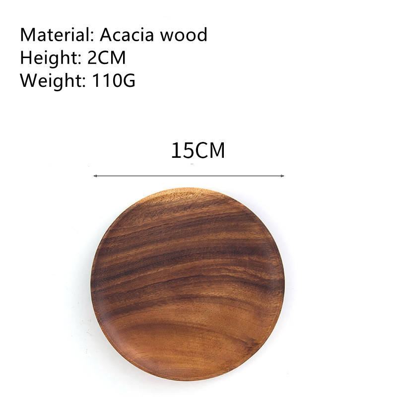 15cm Acacia Wooden Round Plate