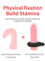 Anneau pénien gonflable avec pompe à air, en silicone liquide réglable, retardateur d'éjaculation, anneau solide intégré, étanche, jouet sexuel pour hommes