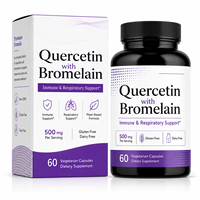 Quercétine Premium avec Bromélaïne en Capsules 500mg avec Bioflavonoïdes d'Agrumes, Haute Absorption, Antioxydant, Bien-être, Vente en Gros