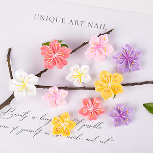 Abalorio de resina de Sakura de primavera brillante de la serie de colores de dibujos animados con técnica artística de tintes para accesorios decorativos DIY - Product Image 2