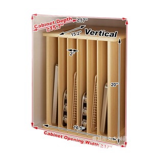 Estante de almacenamiento de cocina de madera con compartimentos para utensilios de repostería y ollas, organizador duradero de 6 niveles tipo vertical. - Product Image 4