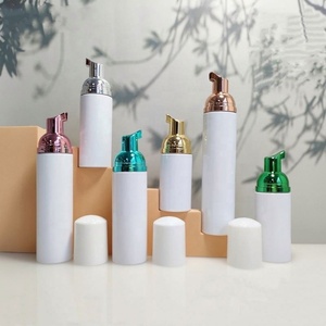 Custom Skincare Mousse Foam Container 80ml 100ml White Foaming <b>Pump</b> Bottle with Silver Gold <b>Black</b> Foam <b>Pump</b> - Product Image 4