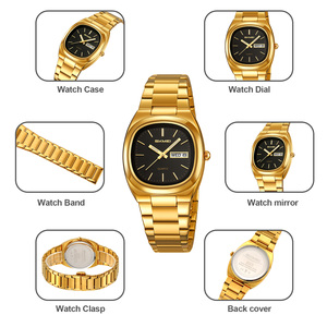 Montre chronographe carrée pour homme, montre-bracelet de luxe en acier inoxydable, montre à quartz étanche 30M - Product Image 2