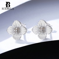 ICEBELA Bestseller S925 Sterling Silber Damen Beliebte Ohrringe Koreanischer Trendiger Kleiner Bestseller Winzige Blumen-Ohrstecker für Mädchen