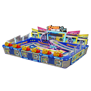 Circuit de course pour enfants à 6 joueurs avec volants et système de chronométrage pour aire de jeux intérieure - Product Image 1