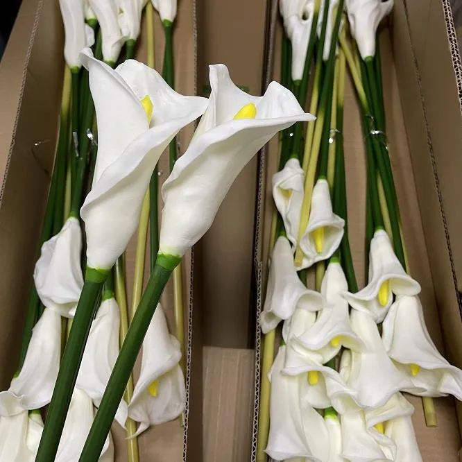 QSLH VF068 Wedding Flower Decorative Real Touch PU Artificial Flowers Large Size Calla Lily Flowers