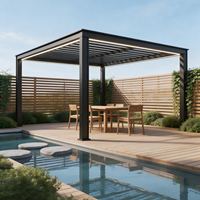 Pergola bioclimatique moderne en aluminium imperméable 3x3 3x4, toit à lamelles motorisé réglable, pergola de jardin