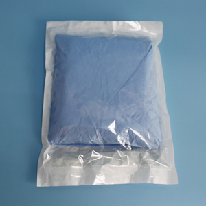 Blouse d'isolement jetable en PP bleu foncé, imperméable, anti-éclaboussures, médicale, de protection, 40 g/m², pour hôpital - Product Image 3
