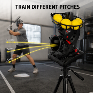 Máquina automática de lanzamiento de béisbol para interiores, lanzador eléctrico de bolas curvas y rápidas para práctica de bateo individual, OEM/ODM de fábrica - Product Image 3
