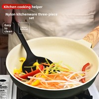 Ensemble d'ustensiles de cuisine en nylon trois pièces pour faire sauter et frire le wok pour la cuisine à domicile