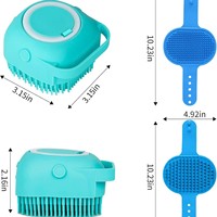 Brosses de bain pour chien avec shampoing et poignée réglable en silicone pliable pour poils courts et longs
